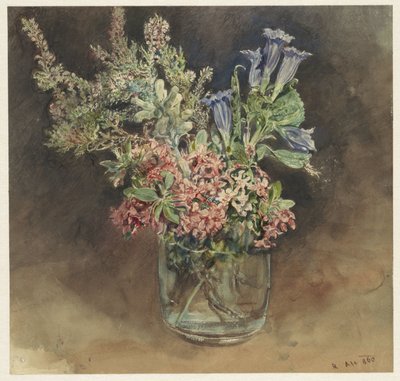 Vidro com flores alpinas de Rudolf von Alt