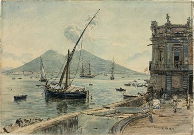 Nápoles com o Monte Vesúvio de Rudolf von Alt