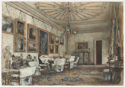 Salão no apartamento do conde Lanckoronski em Viena de Rudolf von Alt