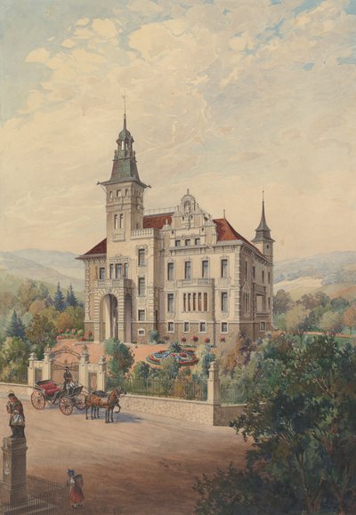 Vista de uma villa suíça, 1896. de Rudolf von Alt