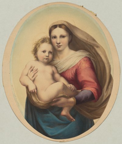 Cópia após a Madonna Sistina de Rafael de Rudolph Geudtner