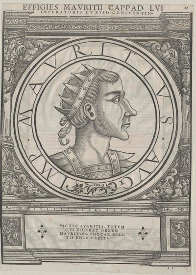 Imperador romano oriental Maurício (gravura) de Rudolph Wyssenbach