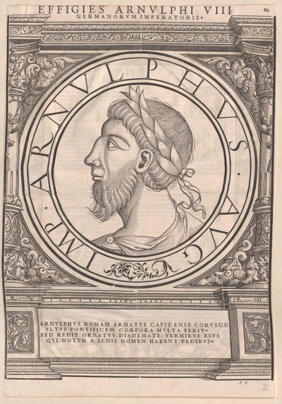 Arnulf, imperador romano da França Oriental (gravura) de Rudolph Wyssenbach