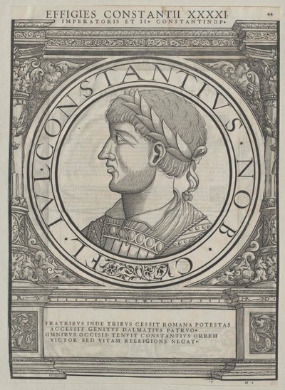 Imperador romano Constâncio II (gravura) de Rudolph Wyssenbach