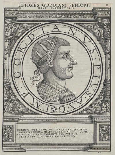 Imperador romano Gordiano I (impressão) de Rudolph Wyssenbach