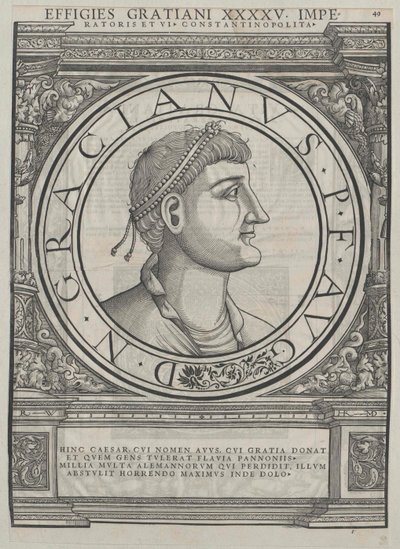 Imperador romano Gratianus (gravura) de Rudolph Wyssenbach