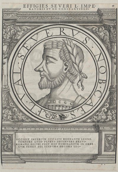 Imperador romano ocidental Libius Severus (gravura) de Rudolph Wyssenbach