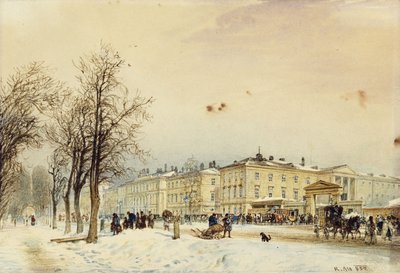 A estação norte, Viena; O Nordbahnhof, Viena, 1852 de Rudolf von Alt