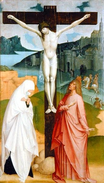 Crucificação (tempera no painel) de Rueland the Younger Frueauf