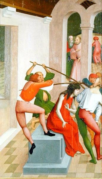 Cena da série Passion (tempera no painel) de Rueland the Younger Frueauf