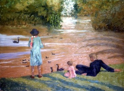 Alimentando os cisnes de Rupert Charles Wolston Bunny