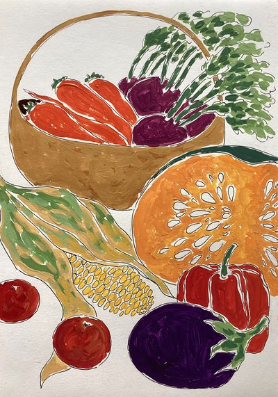 Colheita de vegetais coloridos de Rushati Chowdhury