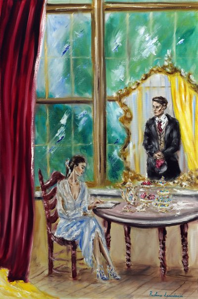 Chá da tarde, 2022 (óleo sobre tela) de Ruslana Levandovska