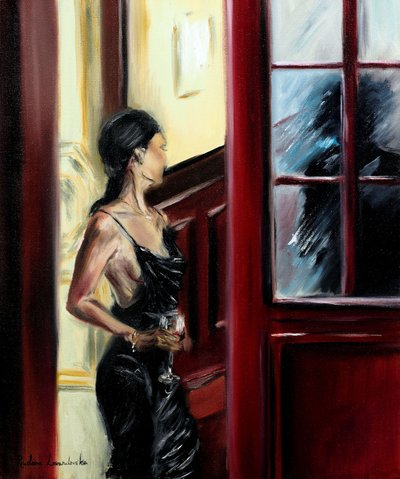 Para além da porta, 2022 (óleo sobre tela) de Ruslana Levandovska