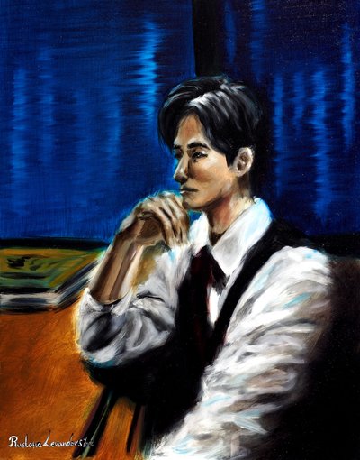 Late Night IV, 2024 (óleo sobre painel) de Ruslana Levandovska