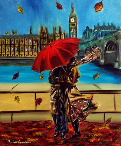 London Embrace, 2025 (óleo sobre tela) de Ruslana Levandovska