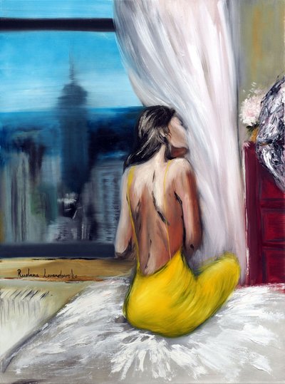 Pillow Talk, 2022 (óleo sobre tela) de Ruslana Levandovska