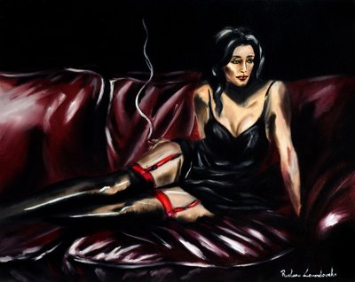 Sultry in Shadows, 2025 (óleo sobre tela) de Ruslana Levandovska
