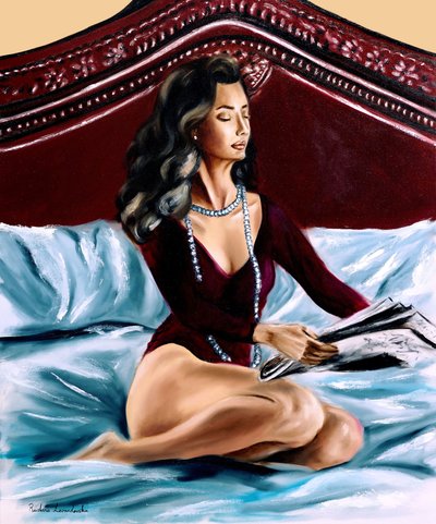 O Leitor II, 2023 (óleo sobre tela) de Ruslana Levandovska