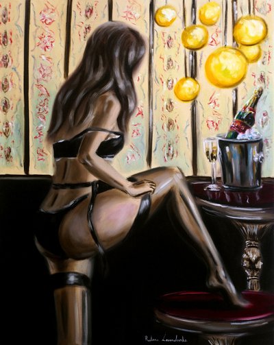 O Ritual da Elegância, 2025 (óleo sobre tela) de Ruslana Levandovska