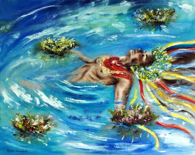 Ophelia ucraniana, 2022 (óleo sobre tela) de Ruslana Levandovska
