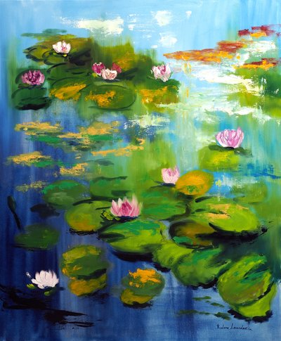 Nenúfares do Jardim de Monet, 2021 (óleo sobre tela) de Ruslana Levandovska