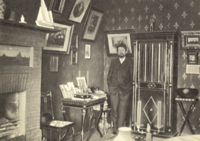 Anton Chekhov no seu estudo em Yalta, Crimeia. de Russian Photographer