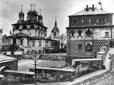 Casa dos Boyars Romanov no Mosteiro do Signo e a Catedral do Signo, Moscou de Russian Photographer