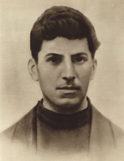 Joseph Stalin, aos 17 anos, enquanto frequentava o seminário de Tbilisi, Geórgia, 1896 de Russian Photographer
