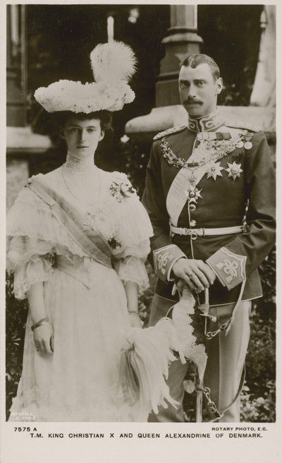 Rei Christian X e Rainha Alexandrine da Dinamarca (foto a p/b) de Russian Photographer