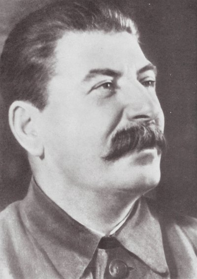 Retrato de José Estaline (fotografia a preto e branco) de Russian Photographer