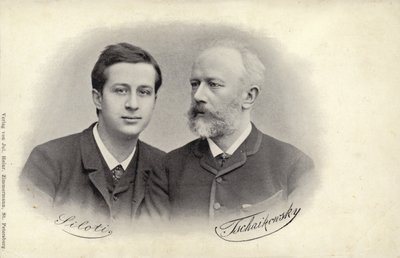 Retrato de Siloti e Tchaikovsky de Russian Photographer