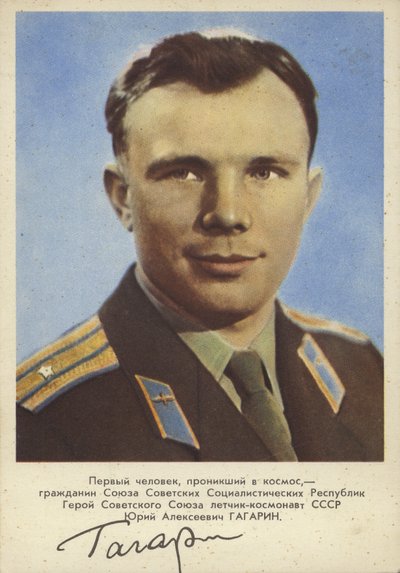 Yuri Gagarin, piloto soviético e cosmonauta, o primeiro homem no espaço de Russian Photographer