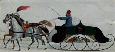 Trenó puxado a cavalo (detalhe digital) de Russian School