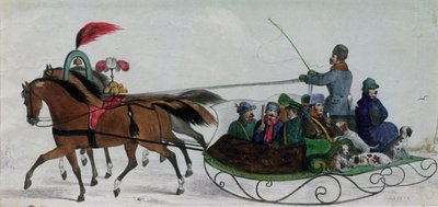 Trenó puxado a cavalo (detalhe digital) de Russian School