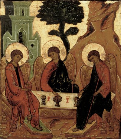 Trindade do Antigo Testamento, ícone do século XVI de Russian School