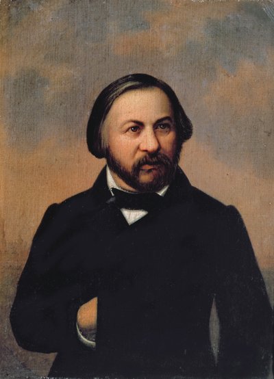 Retrato de Mikhail Ivanovich Glinka (1804-57), de 1850 de Russian School