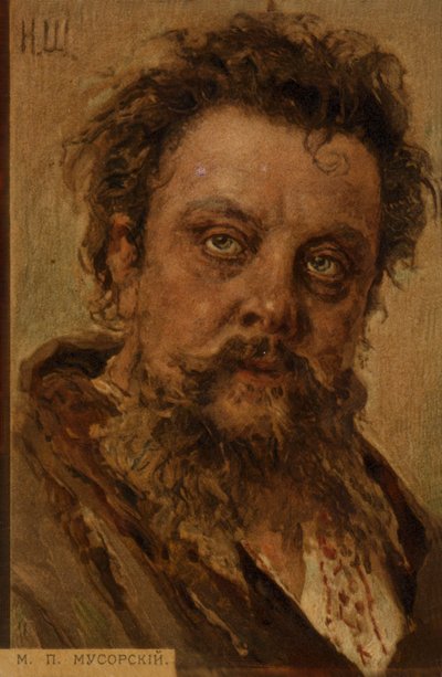 Retrato de Mussorgsky Modesto de Russian School