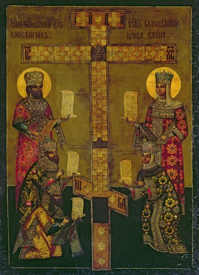 São Constantino e Santa Helena (painel) de Russian School