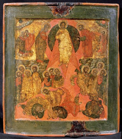 A Transfiguração (tempera no painel) de Russian School