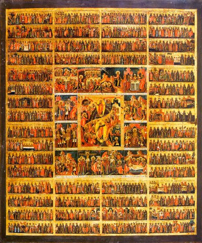 Calendário anual com as cenas da Paixão de Cristo, segunda metade do século XIX. de Russian icon.