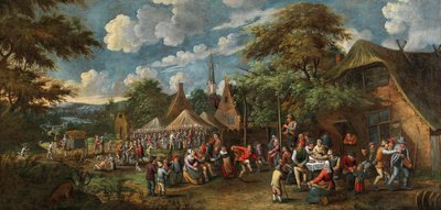 Feira da vila, um 1700. de Rutger Verburgh