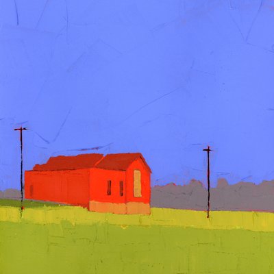 Blue Hour, 2025 (acrílico sobre painel de madeira) de Ruth Lague