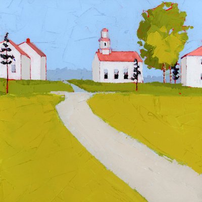 Meeting Placee, 2025 (acrílico sobre painel de madeira) de Ruth Lague