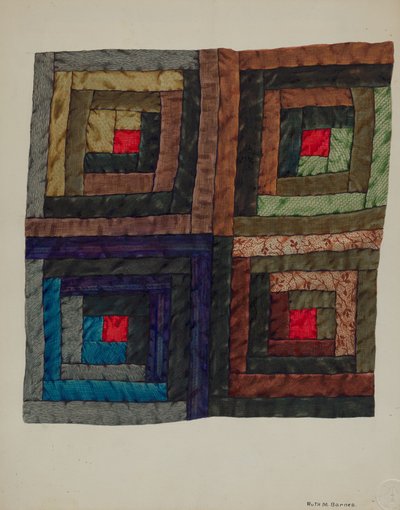 Colcha de cabana de madeira, c. 1937. de Ruth M Barnes