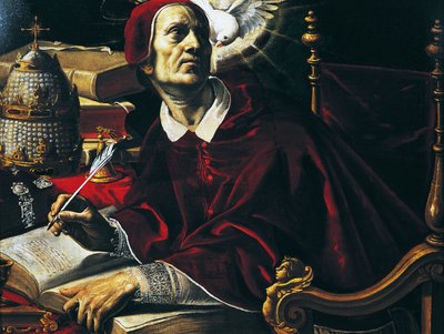 Santo: Gregório Grande, pintura de Rutilio Manetti (1571-1639), óleo sobre tela, 67x89 cm, Itália de Rutilio Manetti