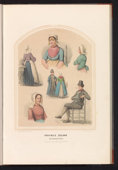 Traje de Noord-Beveland em Zeeland, 1857
Província de Zeeland. Noord Beveland (Ilha) / XVIII (título sobre o objecto) de Ruurt de Vries