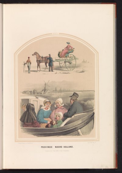 Traje tradicional da Holanda do Norte, 1857 Província da Holanda do Norte. / XXIV (título no objeto) de Ruurt de Vries