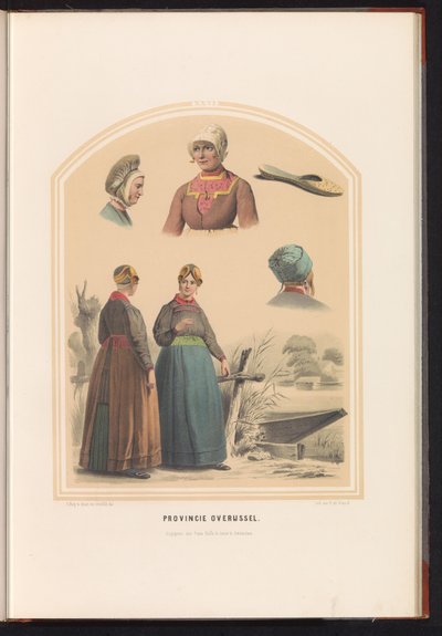 Traje tradicional de Overijssel, 1857 Província de Overijssel / XXVI (título no objeto) de Ruurt de Vries