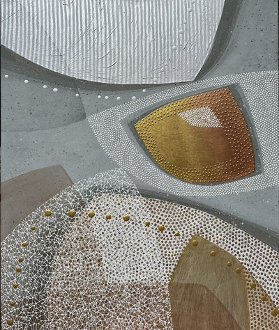Dourado metálico, prateado, abstrato de SAN STARLING